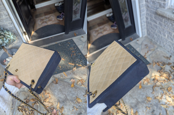 EUC Chanel Wicker Vintage Chain Bag. Raffia Woven Straw Summer Rare Made France - Picture 14 of 16